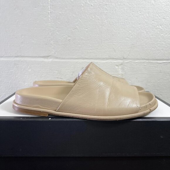 Aeyde Sandals Beige Leather Slide Slip On Women's 39 EU/8 UK Made In Italy - Picture 2 of 12